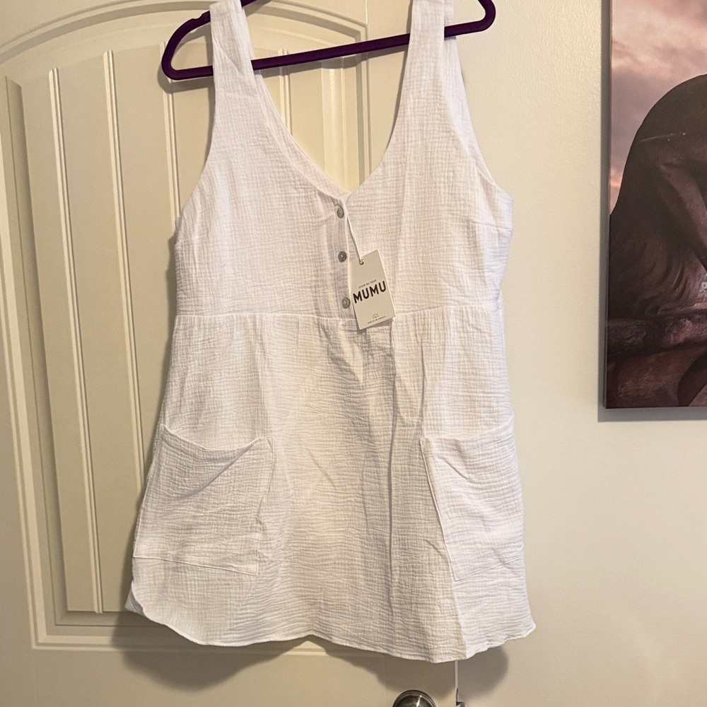 Show Me Your MuMu White Textured Tunic